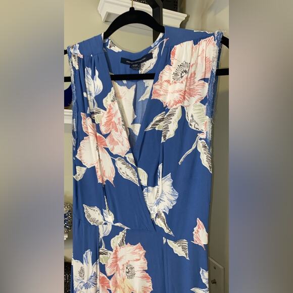 French connection blue flower dress v neck - Picture 8 of 8
